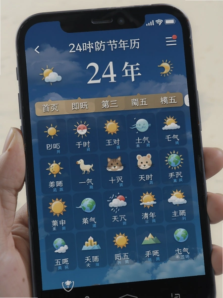 天气预报24小时万年历节气界面展示