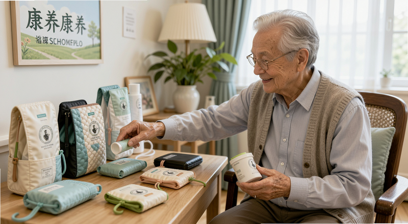 老人挑选康养用品场景图
