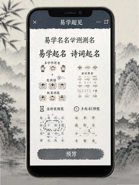 易学起名测名诗词起名界面预览图