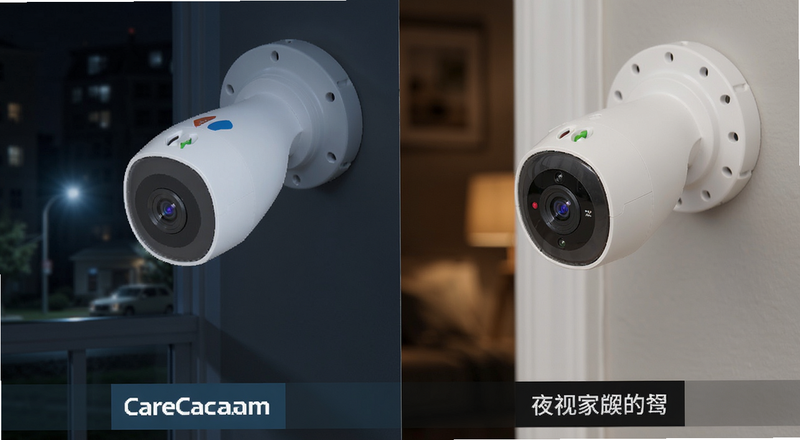 CareCam家用安防监控夜视效果对比图