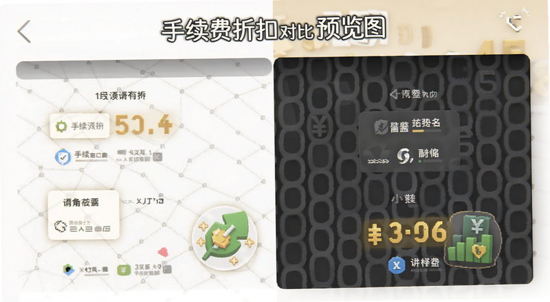 手续费折扣对比预览图