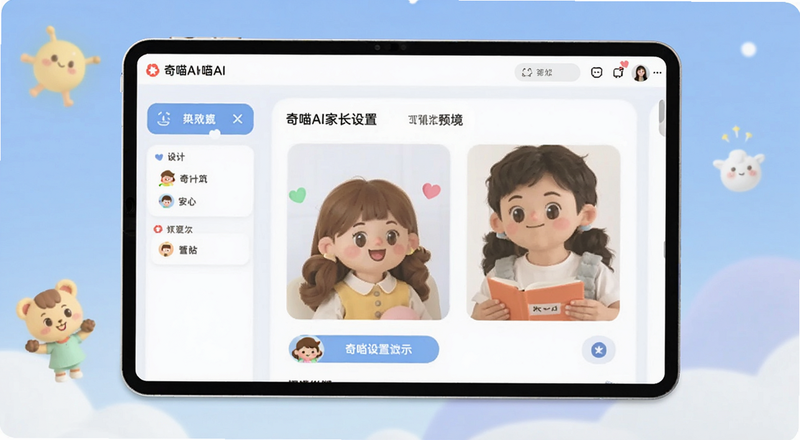 奇喵AI家长设置界面预览图