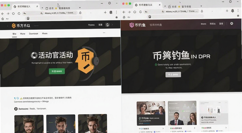 币安官方活动页面与钓鱼页面对比图