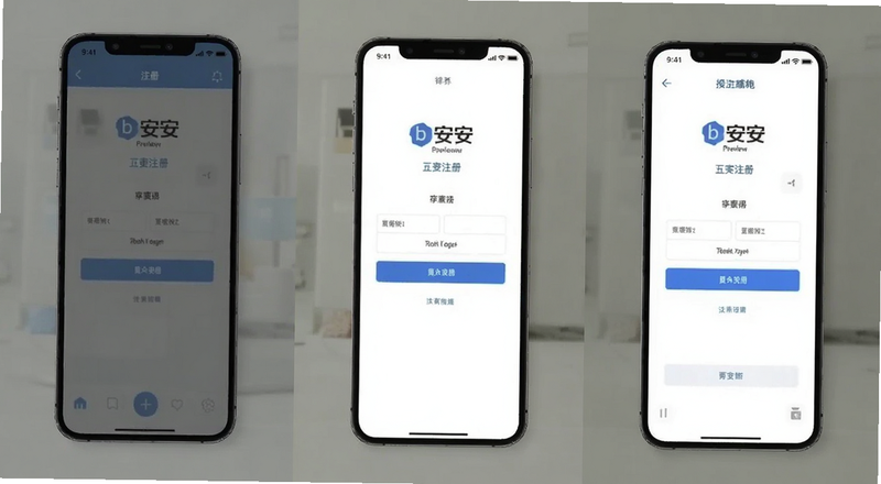 b安注册页面手机操作界面预览图