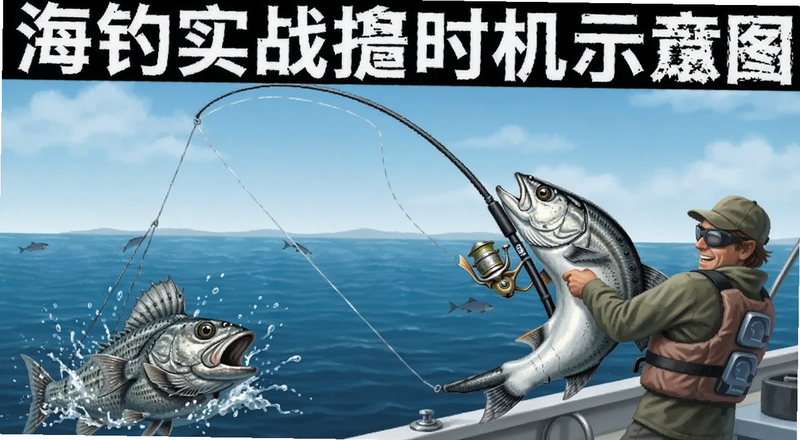 海钓实战提竿时机示意图