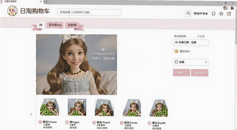 豌豆公主日淘购物车结算页面预览图