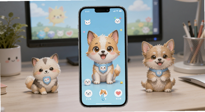 手机电子萌宠桌面展示预览图