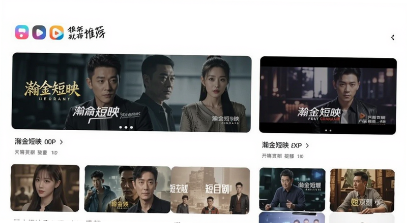 瀚金短映app首页短剧推荐界面预览图
