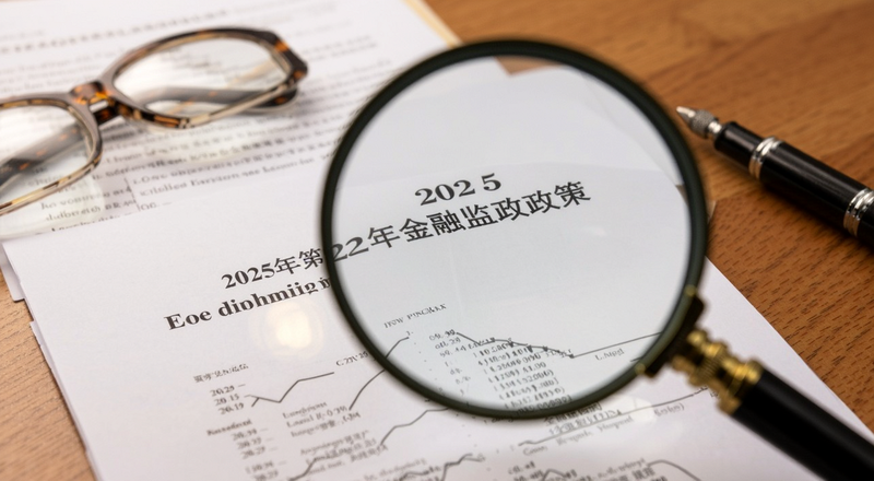 2025年金融监管政策文件与放大镜特写图