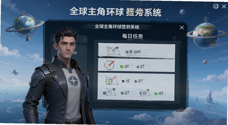 全球主角环球签到系统每日任务界面预览图
