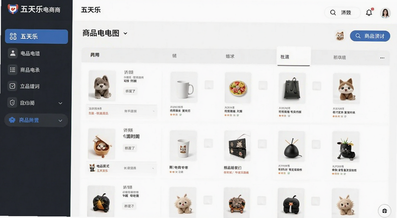 五天乐电商平台后台商品列表预览图
