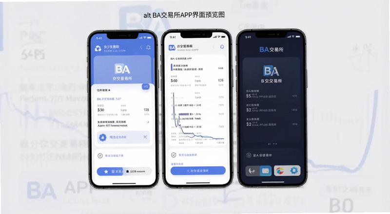BA交易所APP界面功能展示图|alt=
