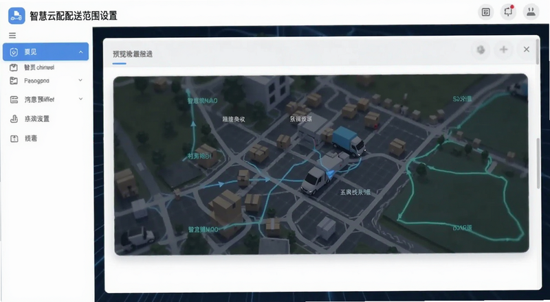 智慧云配配送范围设置页面预览图