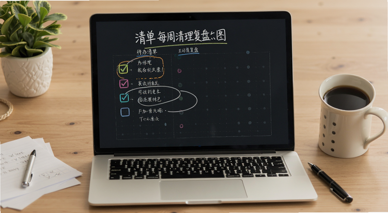 待办清单每周清理复盘图