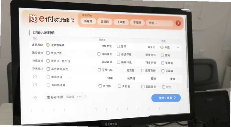 陇e付收银台到账记录明细预览图