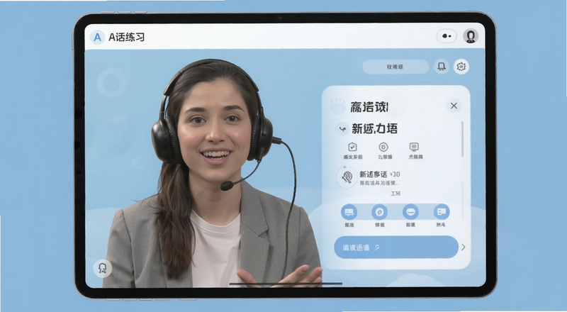 新述口语AI对话练习界面预览图