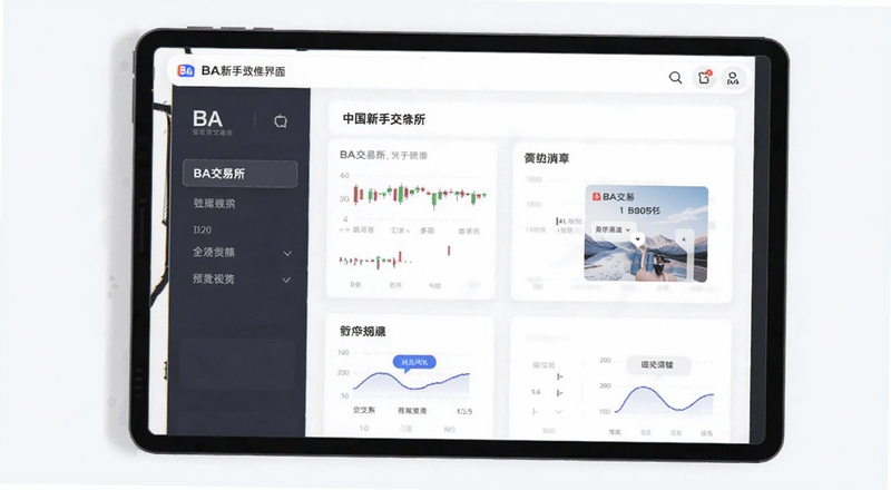 BA交易所中国新手操作界面预览图