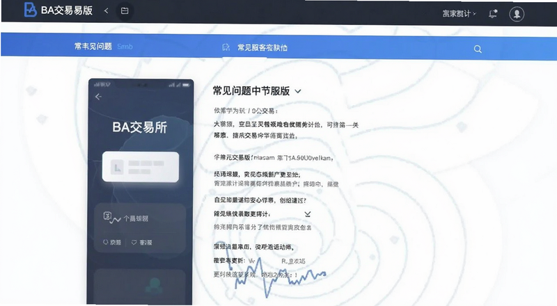 BA交易所中文版常见问题客服页面预览图