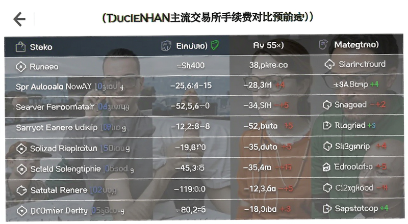 主流交易所手续费对比表格预览图