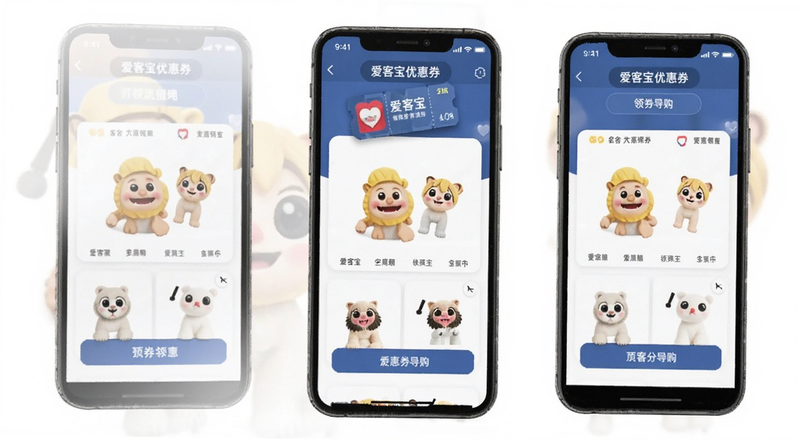 爱客宝优惠券导购领券流程界面预览图