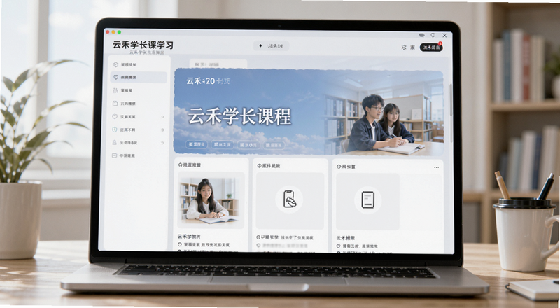 云禾学长课程学习界面预览图