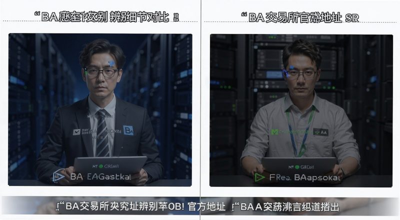 BA交易所官方地址辨别细节对比图