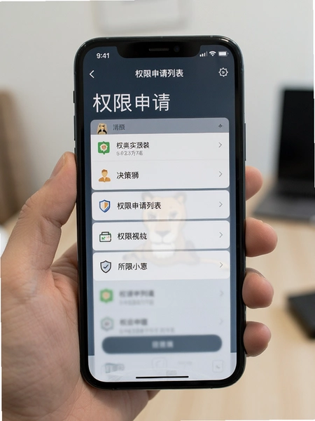 决策狮 权限申请列表 手机安装界面
