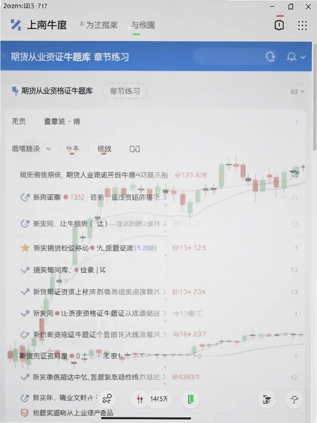 期货从业资格证牛题库章节练习界面截图