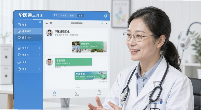 华医通医生端图文问诊对话界面预览图