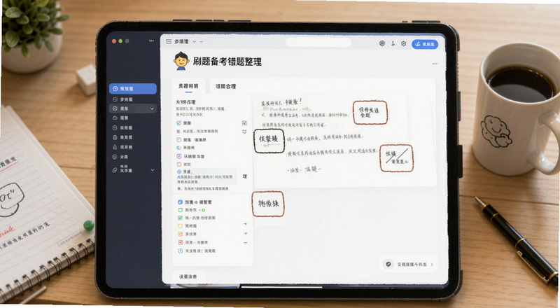 备考刷题错题整理界面