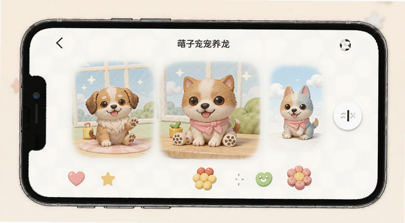 手机电子萌宠喂养界面预览图