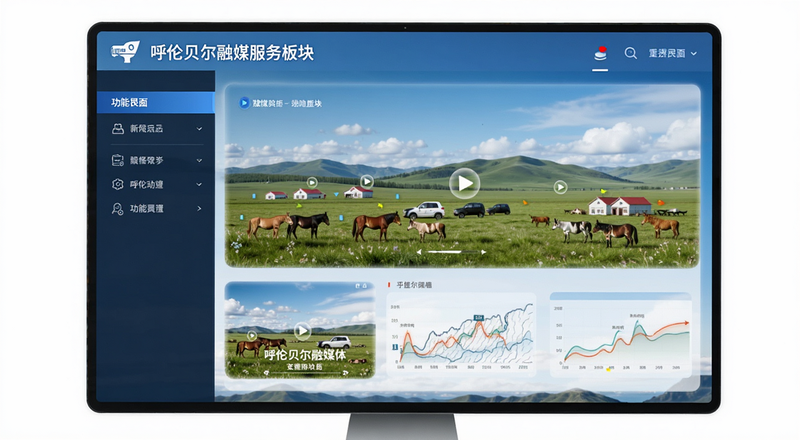 呼伦贝尔融媒服务板块功能界面图