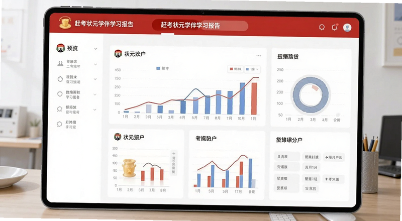 赶考状元学伴学习报告数据界面预览图
