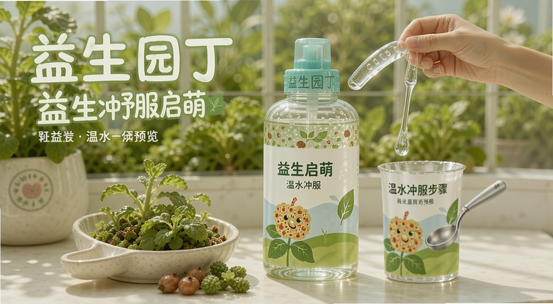 益生园丁益生启萌温水冲服步骤预览图
