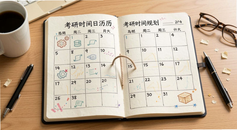 考研时间规划日历笔记图