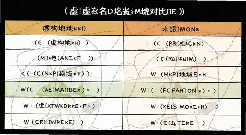 常见虚构地名对比表|虚构地名对比预览图
