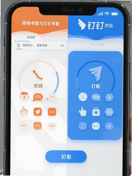 咚咚考勤与钉钉考勤对比界面