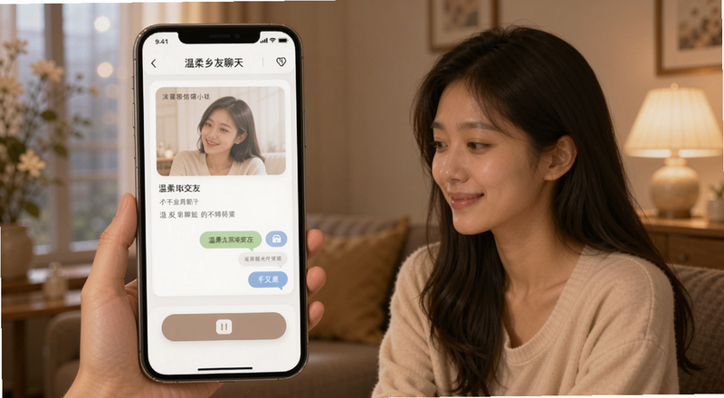 温柔乡交友聊天界面互动预览图