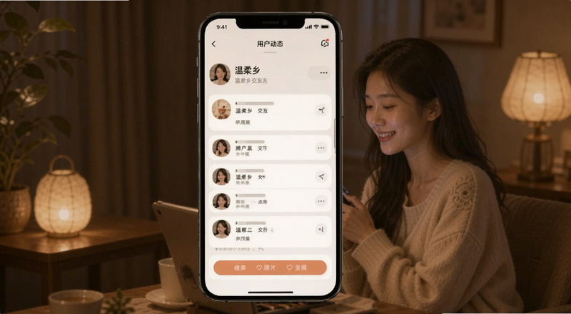 温柔乡交友用户动态页面预览图