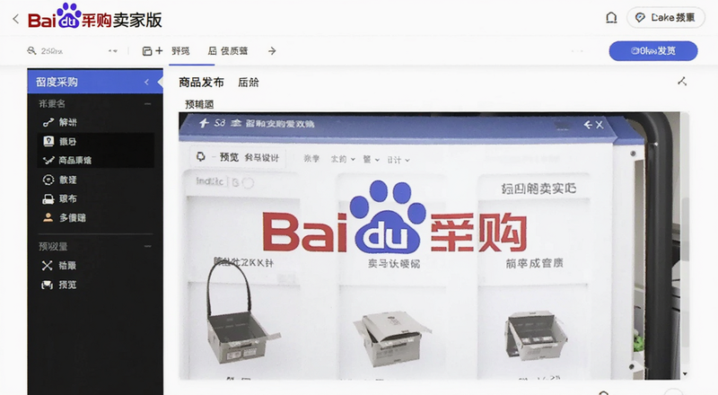 百度爱采购卖家版商品发布后台编辑页面预览图