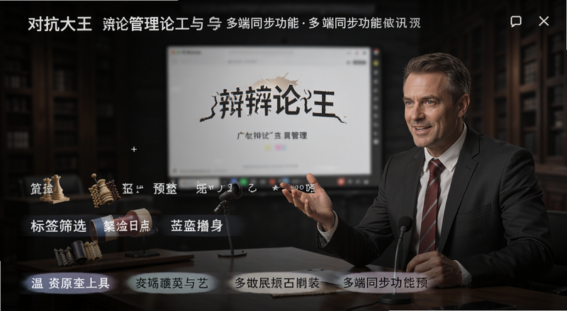 对抗大王辩论论点管理工具标签筛选与多端同步功能预览图