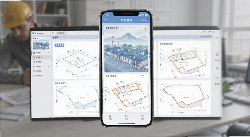 建造通工程管理手机端看板界面预览图