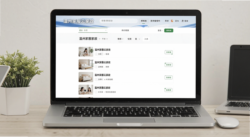 温州家服云家政公司评价列表页面预览图