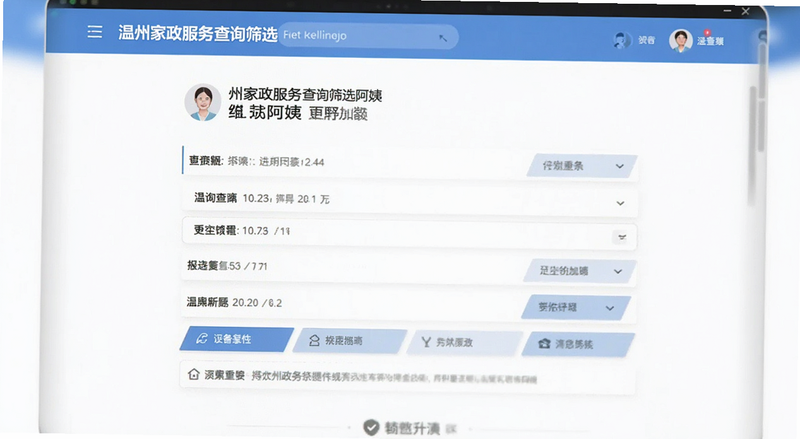 温州家政服务查询筛选阿姨条件页面预览图