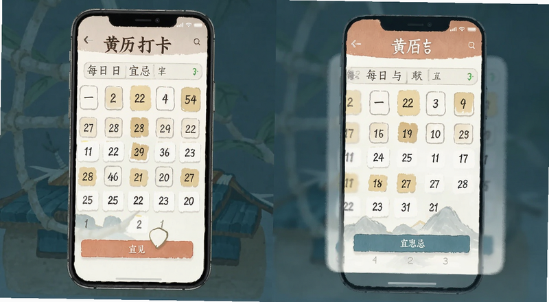 黄历打卡每日宜忌界面预览图
