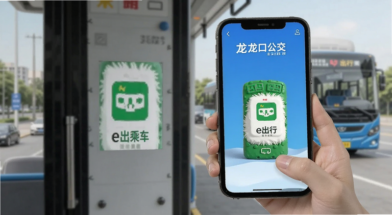 龙口公交e出行扫码乘车功能展示预览图