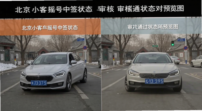 北京小客车摇号中签状态与审核通过状态对比预览图