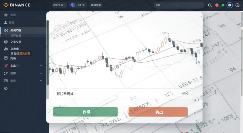 Binance现货交易买入卖出界面预览图