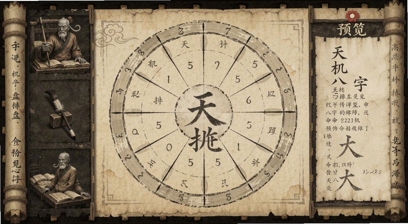 天机八字排盘命盘详情预览图