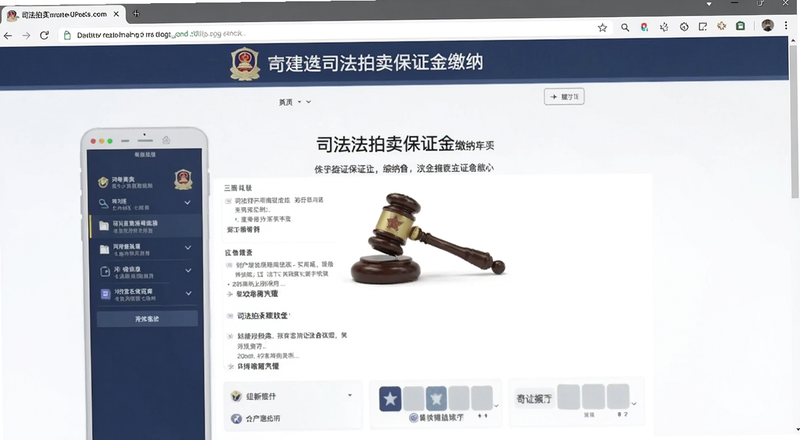 司法拍卖保证金缴纳页面截图